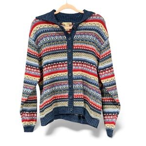 Mountain Lake Women’s Multicolored Cardigan Sweater‎ Cabin Cozy Size Large